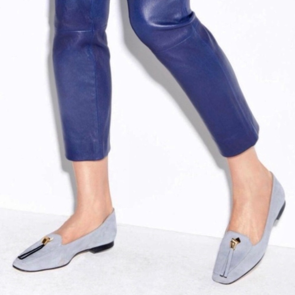 Stuart Weizerman Slipknot | Square Toe | Tassels | Suede | Lux Flat